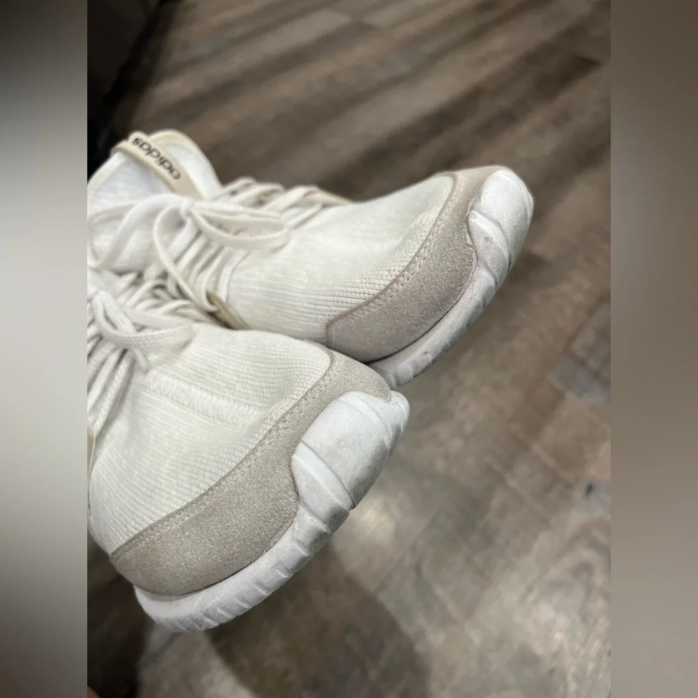 Adidas White and Tan Sneakers adidas Tubular Radial men’s size 9 GOAT